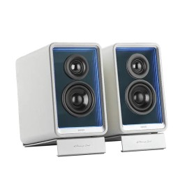 QR65 Aktiver Design-Monitorlautsprecher RGB (wei, Bluetooth 5.3, USB-A, Cinch) (QR65 WT)