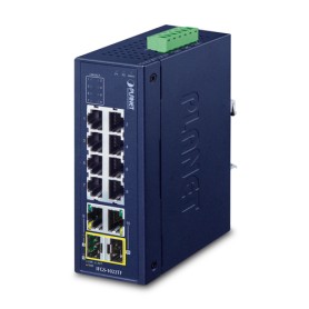 PLANET Industrial 8-Port 10/100TX + Non gestito Fast Ethernet (10/100) Blu (IFGS-1022TF)