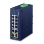 PLANET Industrial 8-Port 10/100TX + Non gestito Fast Ethernet (10/100) Blu (IFGS-1022TF)