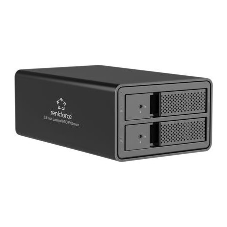 Renkforce RF-6647596 8.9 cm (3.5 Zoll) Festplattengehäuse 2 Bay 3.5 Zoll USB-A (USB 3.0) (RF-6647596)