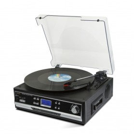 Technaxx TX-22+ Giradischi con trasmissione a cinghia Nero Semiautomatico (4717)