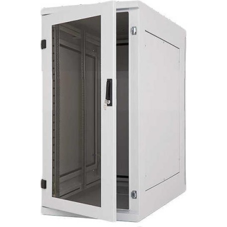 Triton 19"-Serverschrank/Netzwerkschrank RIE von - Schutzgrad IP54 - 27 HE - BxT 600 x 800 mm - Sichttür - RückWand - lichtgra (RIE-27-A68-CCX-N1)