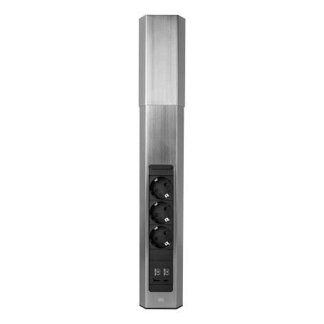 Bachmann CASIA 2 presa energia Type F + USB A + USB C Argento (932.006)