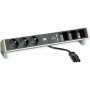 Desk2 3Schuko 3ABD USB Charger Inox (902.449)