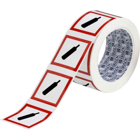 Brady PIC 1804-50*50-B7541-RLL-C etichetta autoadesiva Quadrato Permanente Nero, Rosso, Bianco 250 pz (811696)