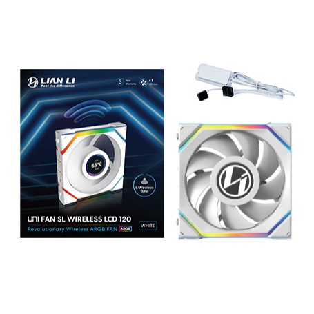 Lian Li UNI FAN SL Wireless LCD 120 Case per computer Ventilatore 12 cm Bianco 1 pz (12SLLCD1W1W)