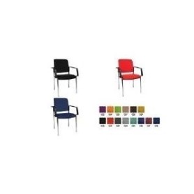 Topstar Besucherstuhl "BtoB 10 Polster", rot mit Vierfußgestell, Rundrohr 25 mm verchromt, ergonomisch - 2 Stück (BB190A G21)