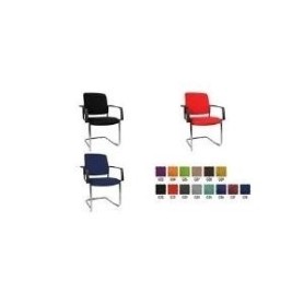 Topstar Besucherstuhl "BtoB 20 Polster", rot mit Schwingergestell, Rundrohr 25 mm verchromt, ergonomisch - 2 Stück (BB390A G21)