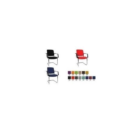 Topstar Besucherstuhl "BtoB 20 Polster", rot mit Schwingergestell, Rundrohr 25 mm verchromt, ergonomisch - 2 Stück (BB390A G21)