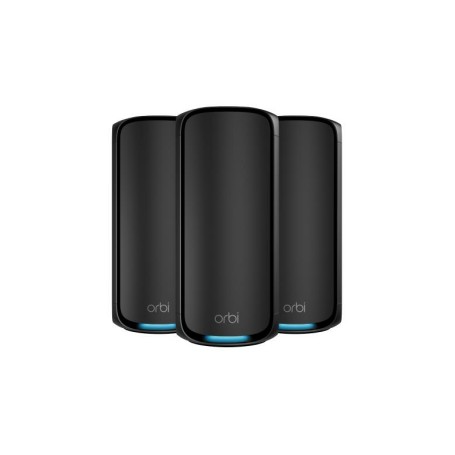 NETGEAR Orbi 970 Series Quad-Band WiFi 7, 3-Pack Quad-band (2.4 GHz / 5 GHz-1 / 5 GHz-2 / 6 GHz) Wi-Fi 6 (802.11ax) Nero Interno (RBE973SB-100EUS)