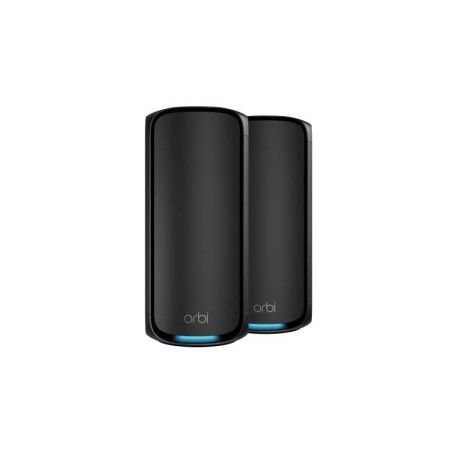 NETGEAR Orbi 970 Series Quad-Band WiFi 7, 2-Pack Quad-band (2.4 GHz / 5 GHz-1 / 5 GHz-2 / 6 GHz) Wi-Fi 6 (802.11ax) Nero 3 Inter (RBE972SB-100EUS)