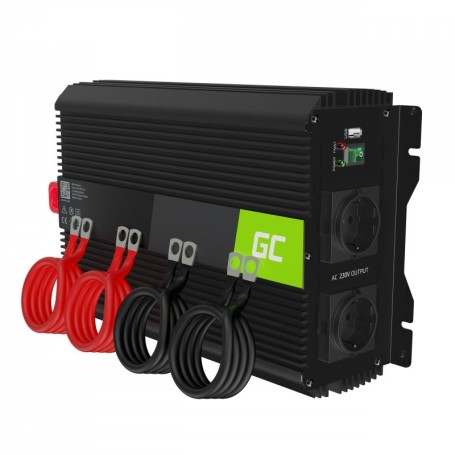 Green Cell INVGC12 adattatore e invertitore Auto 3000 W Nero