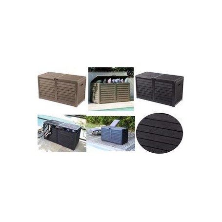 EDA Gartenbox BAYA, 420 Liter, in Holzoptik, braun Outdoor Box mit UV-Schutz, Vorrichtung zum Verschließen, - 1 Stück (010290  (010290 BR.T CX1)