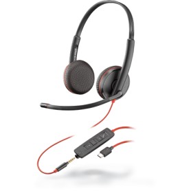 POLY Blackwire 3225 Auricolare Cablato A Padiglione Ufficio USB tipo-C Nero (209751-22)