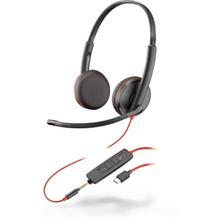 POLY Blackwire 3225 Auricolare Cablato A Padiglione Ufficio USB tipo-C Nero (209751-22)