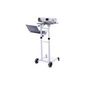 FRANKEN Präsentationsstation Travel, weiß aus Stahl, verwendbar für Beamer und Notebook, mit 2 Rollen, - 1 Stück (XPW13)