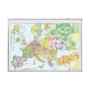 FRANKEN Europakarte, magnethaftend (B)1.400 x (H)1.000 mm beschreibbar, Rahmen aus Aluminium - 12 mm, Kunststoffecken (KA650M)