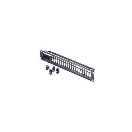 PATCH-PANEL VUOTO 24 P.KEYSTONE CON SUPPORTO CAVI (LX-UTPEMPTYUPP24)