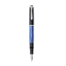 Pelikan M205 penna stilografica Sistema di riempimento integrato Nero, Blu, Color marmo, Argento 1 pz (803724)