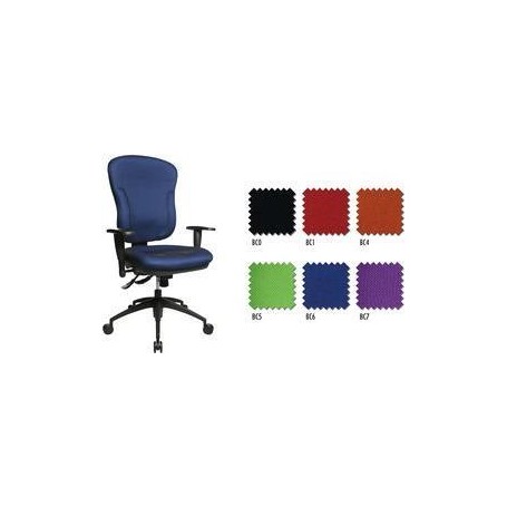 Topstar Bürodrehstuhl "Wellpoint 30 SY", Stoffbezug: blau extra hohe, konturgeformte Rückenlehne, komfortabler-extra (8060 BD6