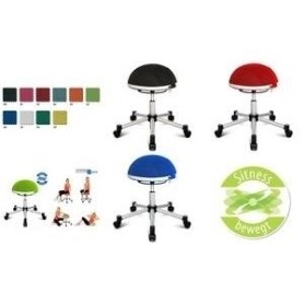 Topstar Fitness-Hocker "Sitness Half Ball", rot Sitzhöhe: 530 - 660 mm, Sitzdurchmesser: 400 mm, stufenlos - 1 Stück (SH17 BB2