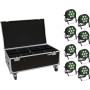 EUROLITE Set 8x LED IP PAR 7x9W SCL Spot + Case mit Rollen (20000883)