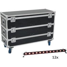 EUROLITE Set 12x LED BAR-12 QCL RGB+UV Leiste + Case mit Rollen (20000891)