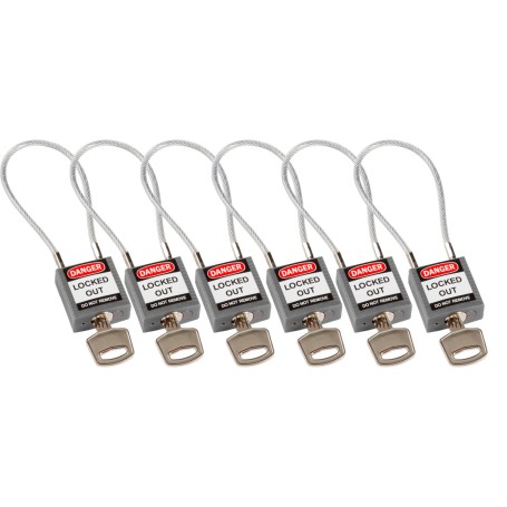 Brady 195982 lucchetto Cable Padlock 6 pz