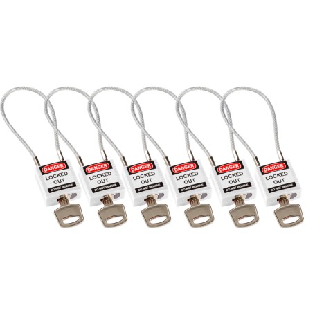 Brady 195985 lucchetto Cable Padlock 6 pz
