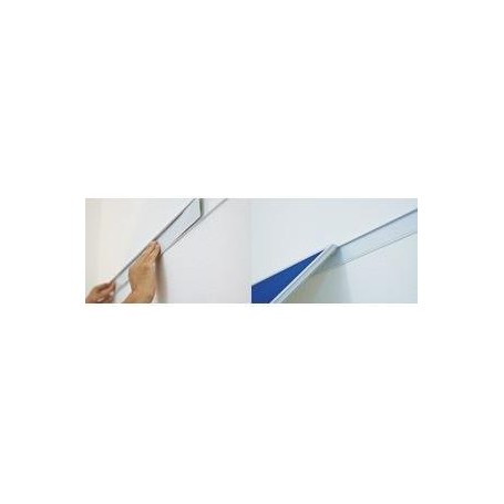 FRANKEN Wandschienen-Set PRO, 1.500 x 60 mm, silber Stärke: 15 mm, beschriftbar, aus Metall (WS8150)