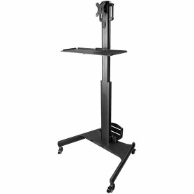 StarTech.com Scrivania sit stand - Postazione di lavoro mobile con supporto per monitor, CPU/PC, ripiano per tastiera - Carrello (WKSTNCART)