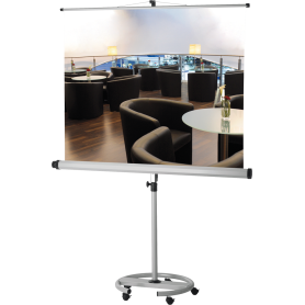 FRANKEN Stativ-Leinwand "Mobil" (B)1.800 x (H)1.800 mm Projektionsfläche neigbar, mattweiße Folie, Stativ: - 1 Stück (XFSL18)