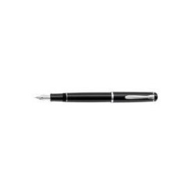 Pelikan Füllhalter P 205, Federbreite: F, schwarz mit polierter Edelstahlfeder, Patronenfüllsystem, Tinten- - 1 Stück (930727