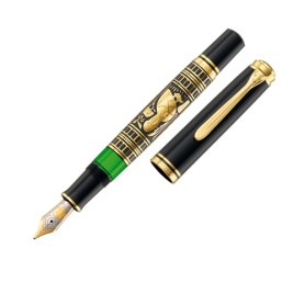 Pelikan Toledo 900 penna stilografica Sistema di riempimento integrato Nero, Oro, Verde 1 pz (924613)