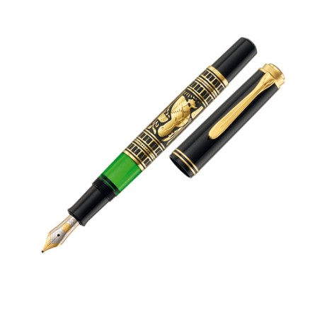 Pelikan Toledo 700 penna stilografica Sistema di riempimento integrato Nero, Oro, Verde 1 pz (927830)