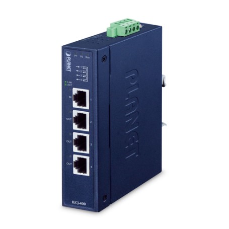 PLANET Industrial 4-Port EtherCAT convertitore multimediale di rete Blu (IECJ-400)