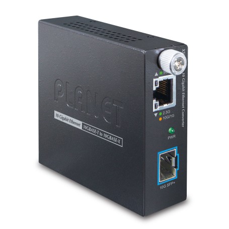 PLANET 10G/5G/2.5G/1G/100M Copper to convertitore multimediale di rete Interno Nero (XST-705A)