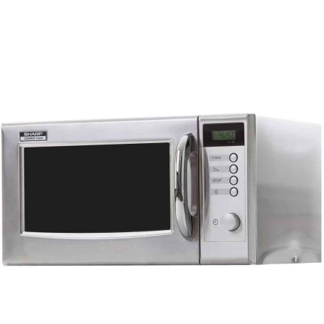 Sharp R15AM Forno a microonde professionale, 1000 W, 28 l, 5 livelli di potenza, SoftTouch, acciaio inossidabile.