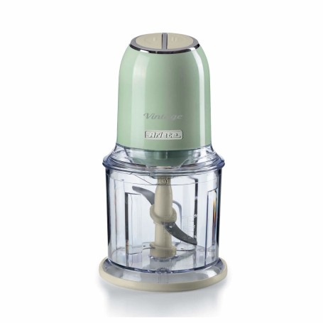 Ariete 438, Tritatutto Vintage, Chopper e Tritaghiaccio, 2 velocità, 4 lame in Acciaio Inox, Tazza graduata 600 ml, 400 W, Verd (ARI-438VERDE)