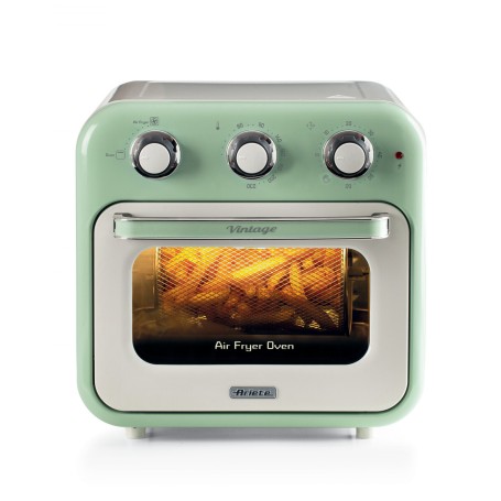 Ariete 4632 Friggitrice ad aria e forno Vintage, 1400W, 2in1, Capacità 16L, Accessori inclusi, Timer 60 minuti, Doppio vetro, V (ARI-4632VERDE)