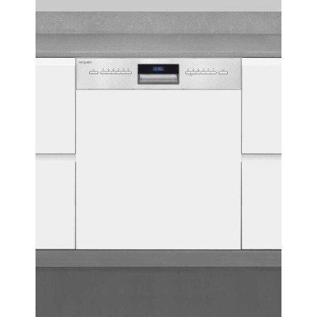 Lavastoviglie semi-integrata Exquisit EGSP9614-EB-030B, larghezza 60 cm, 14 coperti, ECO, Aquastop, acciaio inox.