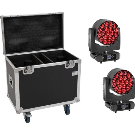 EUROLITE Set 2x LED TMH-H380 Beam/Wash/Flowereffekt + Flightcase mit Rollen (20001066)