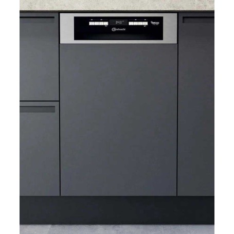 Lavastoviglie semi-integrata Bauknecht BSBO 3O23 PF X, larghezza 45 cm, 10 coperti, effetto acciaio inox