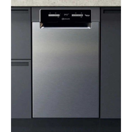 Lavastoviglie da incasso Bauknecht BSUO 3O23 PF X, larghezza 45 cm, 10 coperti, effetto acciaio inox.