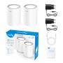 Cudy M3000 2-PACK sistema Wi-Fi Mesh Dual-band (2.4 GHz/5 GHz) Wi-Fi 6 (802.11ax) Grigio, Bianco 1 Interno (M3000(2-Pack) V2.0)