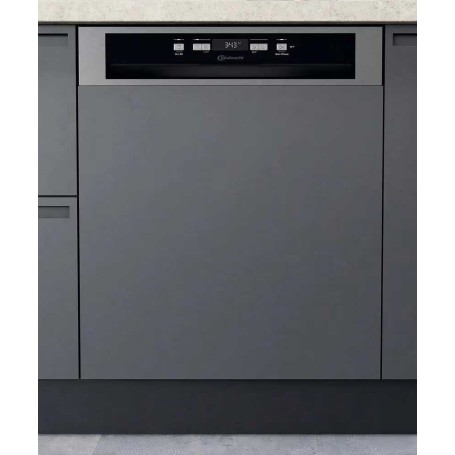 Lavastoviglie semi-integrata Bauknecht BBC 3T333 PF X, larghezza 60 cm, 14 coperti, finitura effetto acciaio inox.