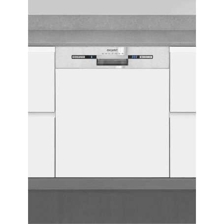 Lavastoviglie semi-integrata Exquisit EGSP2113-EB-030E, larghezza 60 cm, 13 coperti, 7 programmi, display a LED.
