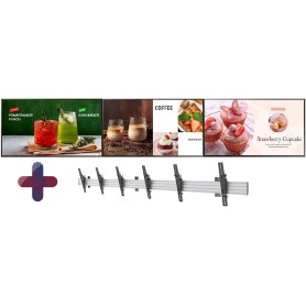 Samsung Menuboard 3x BE43D-H 43 Zoll 4K UHD Smart Signage Display mit Neomounts NMPRO-WMB3 Wandhalterung (LH43BEDHLGUXEN+NMPRO-WMB3)