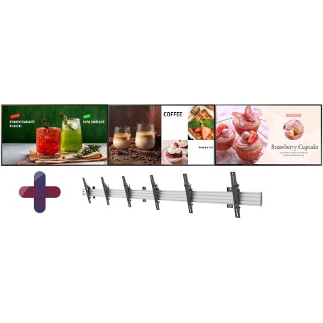 Samsung Menuboard 3x BE43D-H 43 Zoll 4K UHD Smart Signage Display mit Neomounts NMPRO-WMB3 Wandhalterung (LH43BEDHLGUXEN+NMPRO-WMB3)