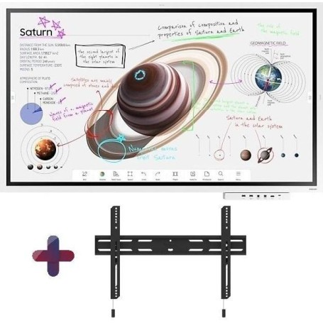 Samsung Flip Pro WM65B 65 Zoll 4K UHD interaktiver Flipchart mit Neomounts LEVEL-850 Wandhalterung (LH65WMBWBGCXEN+WL30S-850BL16)